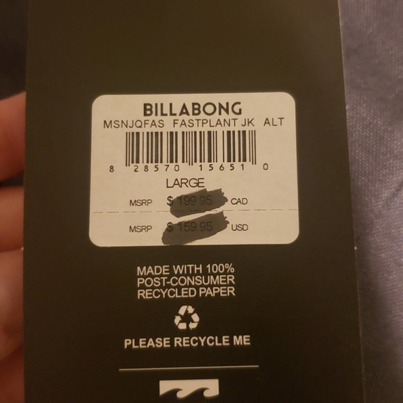 NWT Billabong Fast Plant Jacket Men's Large - Picture 5 of 7